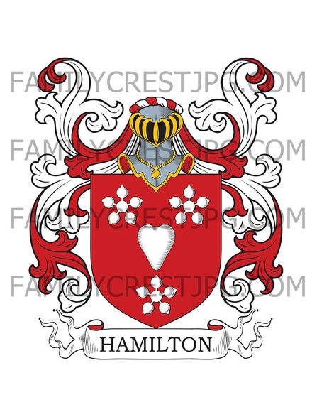 Hamilton Family Crest - Raploch, co. Lanark, Scotland