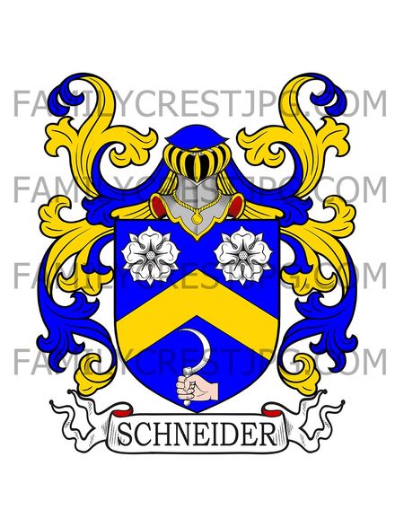 Schneider Family Crest - von Liestal, Switzerland - Snider