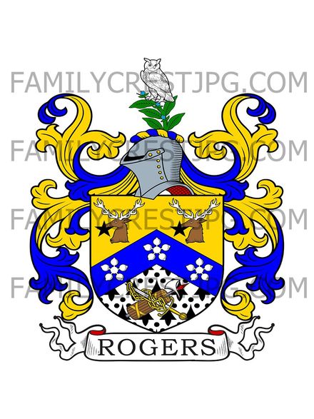 Rogers Family Crest - Brompton Park, co. Middlesex, England