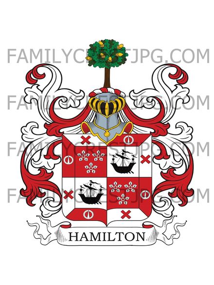 Hamilton Family Crest -  Blair, Scotland