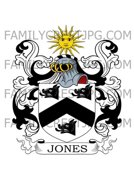 Jones Family Crest - Derry Ormond, co. Cardigan, Wales