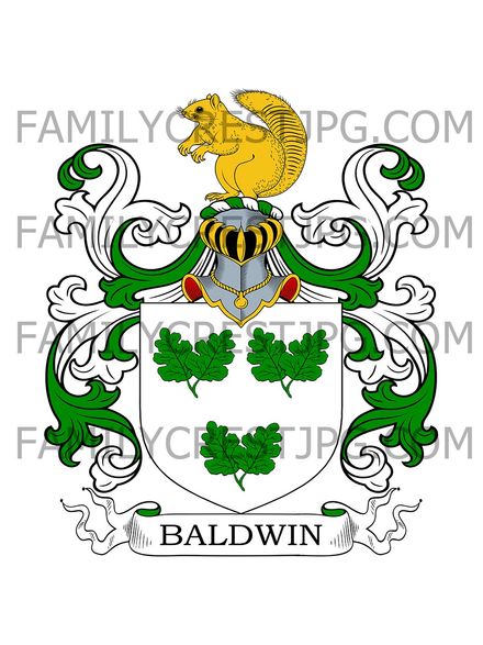 Baldwin Family Crest - Aylesbury, co. Buckingham, England 