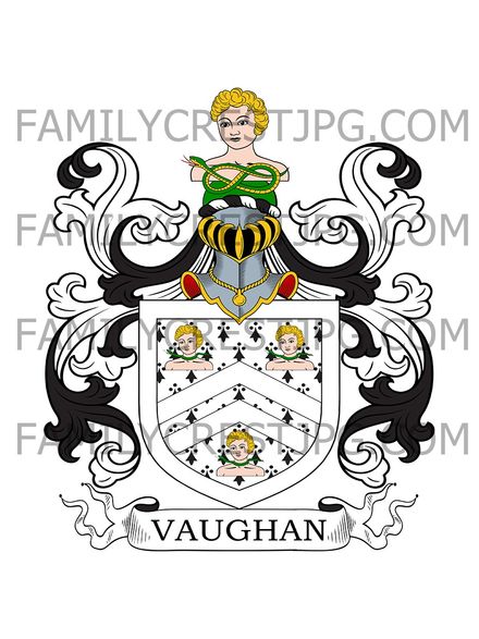 Vaughan Family Crest - Cynghordy, co. Carmarthen, Wales