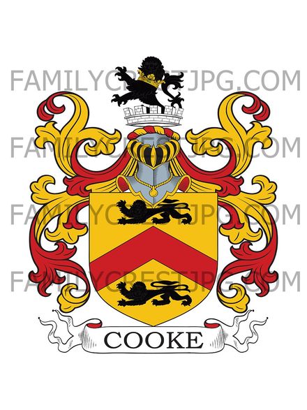 Cooke Family Crest - Wheatley, co. Yorkshire, England