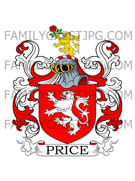 Price Family Crest - Giler, co. Denbigh, Wales