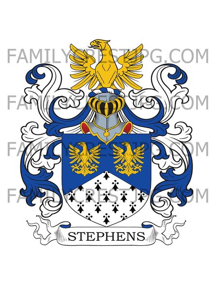 Stephens Family Crest - Colchester &amp; Arden, co. Essex, England