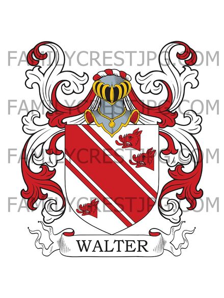 Walter Family Crest - Warwick, England