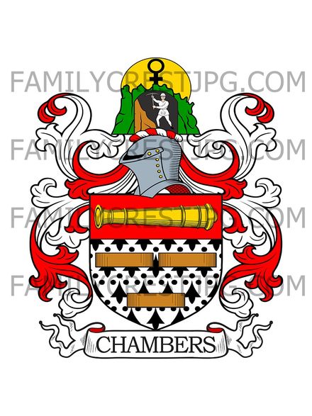 Chambers Family Crest - London &amp; Derbyshire, England