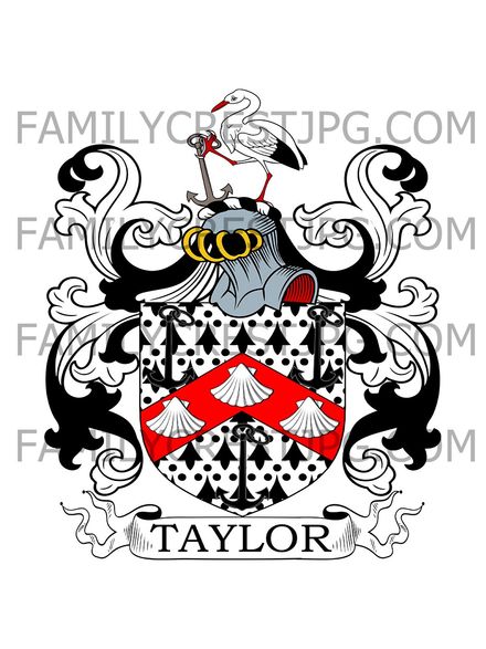 Taylor Family Crest - Durant Hall, co. Derby, England