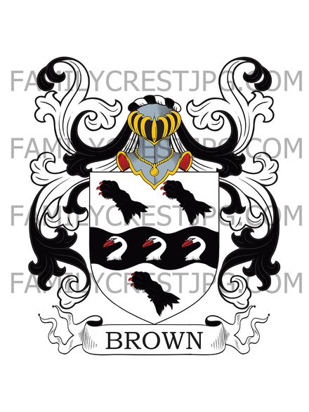Brown Family Crest - Pinchbeck, co. Lincoln, England