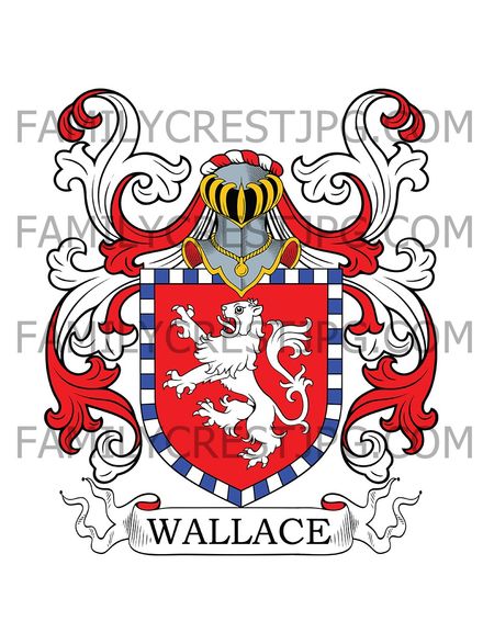Wallace Family Crest - Ellerslie, co. Renfrew, Scotland