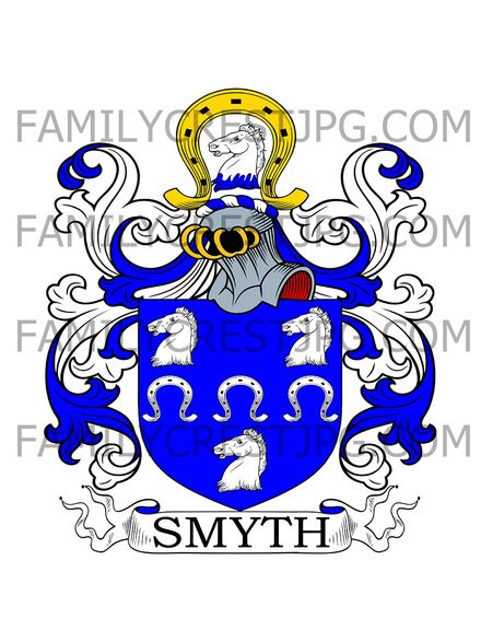 Smyth Family Crest - Henlow, co. Bedford, England