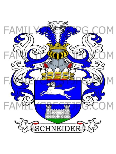 Schneider Family Crest - von Arno, Austria 1810 - Snider