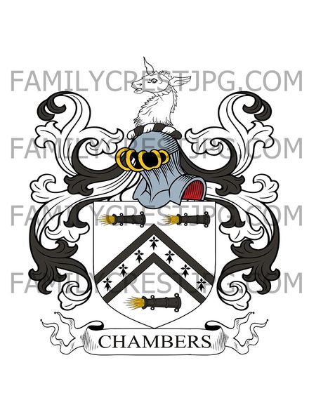 Chambers Family Crest - London &amp; Chambers Court, co. Worcester, England