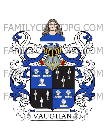Vaughan Family Crest - Talgarth, co. Brecknock, Wales