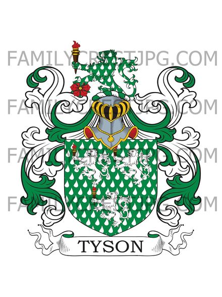 Tyson Family Crest - Maryport, co. Cumberland, England