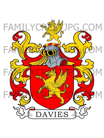 Davies Family Crest - Tickenham, co. Somerset, England