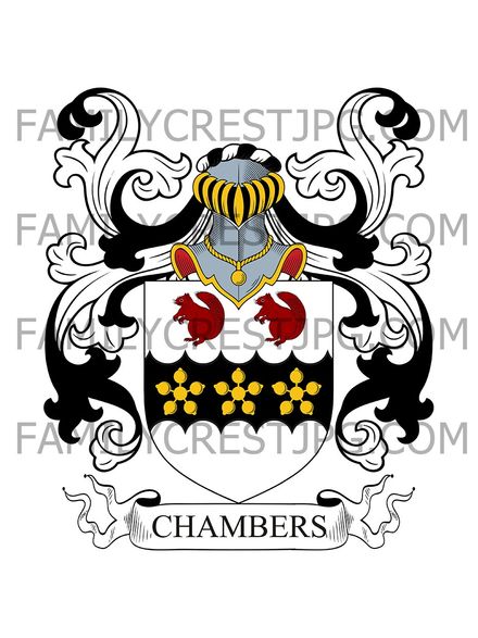 Chambers Family Crest - The Hurst, Alfreton, co. Derbyshire, England