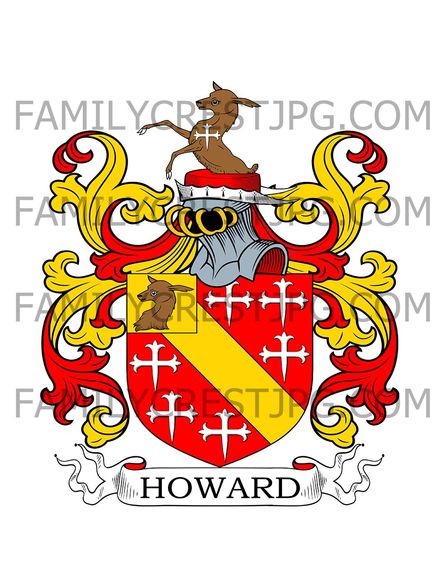 Howard Family Crest -  Hackney, co. Middlesex, England