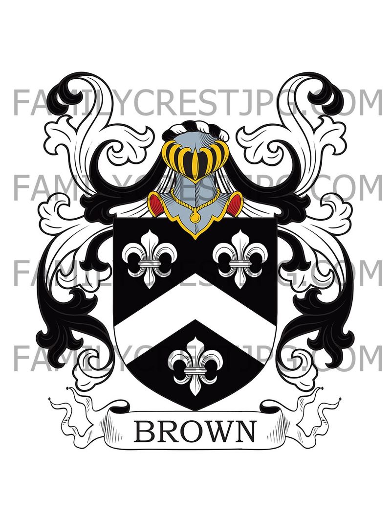 Brown Family Crest - Finmount, co. Fife, Scotland
