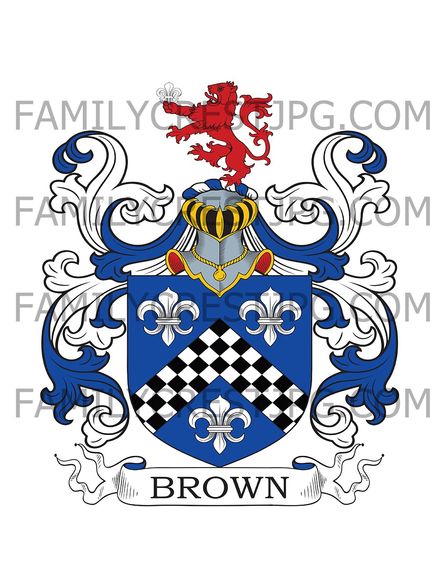 Brown Family Crest - Horton Place, co. Surrey, England