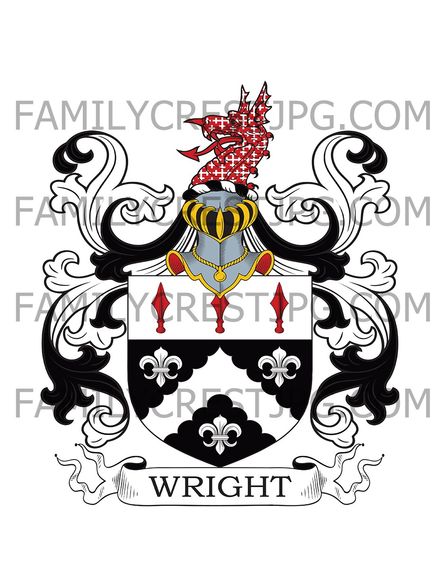 Wright Family Crest - Bradbury, co. Durham, England