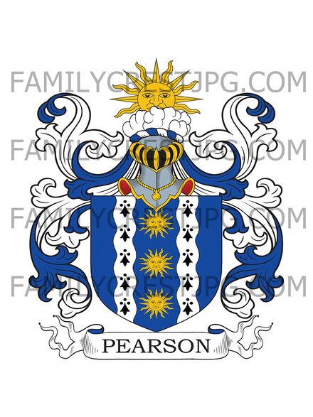 Pearson Family Crest - Tyers Hill, co. York, England
