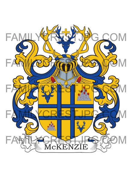 McKenzie Family Crest - Fawley Court, co. Buckingham, England &amp; Newbie, co. Dumfries, Scotland