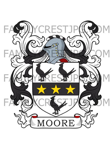 Moore Family Crest - Pentridge, co. Dorset, England