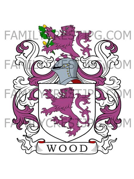 Wood Family Crest - Hiltwood, co. Staffordshire, England