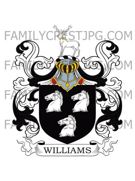 Williams Family Crest - Wollaston, co. Shropshire, England