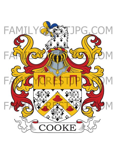 Cooke Family Crest - Fulwell Hache, co. Essex, England