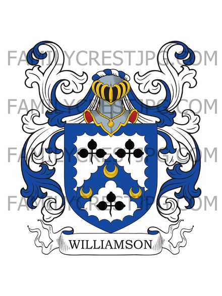 Williamson Family Crest - Hackness Grange, co. York, England