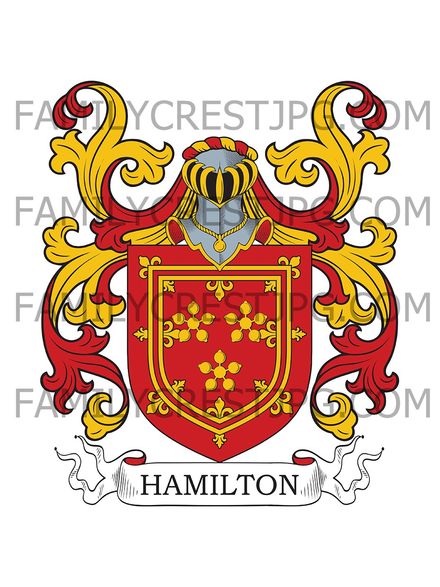 Hamilton Family Crest - Sorne &amp; Sanquhar, co. Ayr, Scotland