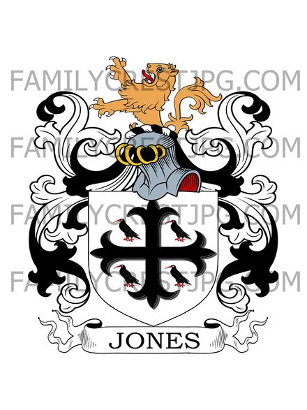 Jones Family Crest - Gwynfryn, co. Cardigan, Wales
