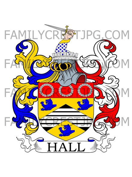 Hall Family Crest - London, &amp; Skirwith, co. Cumberland, England