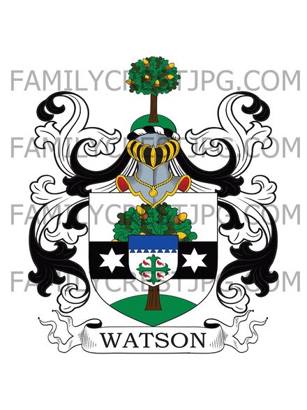 Watson Family Crest - Langley, co. Buckingham, England