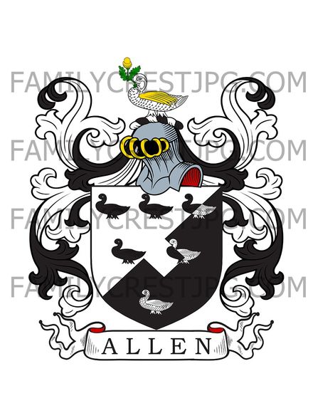 Allen Family Crest - Calne, co. Wiltshire, England