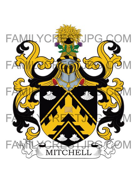 Mitchell Family Crest - Llanfrechta, co. Monmouth, Wales