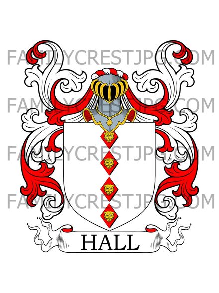 Hall Family Crest - Devon, England