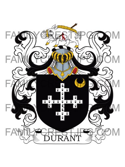 Durant Family Crest - Derbyshire, England