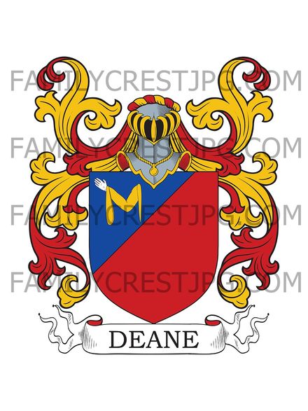 Deane Family Crest - Sussex, England