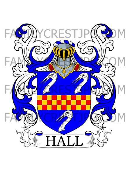 Hall Family Crest - Fullbar, co. Renfrew, Scotland
