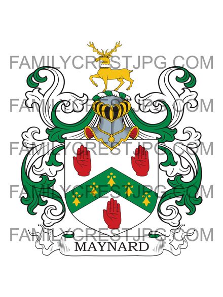 Maynard Family Crest - Chesterfield, co, Derby, England
