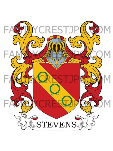 Stevens Family Crest - Smethwick, co. Stafford, England