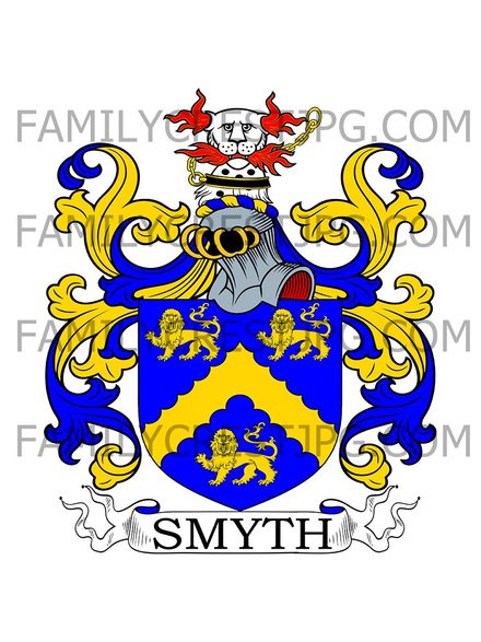 Smyth Family Crest - Westenhanger, co. Kent, England