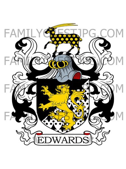 Edwards Family Crest - Exeter, England