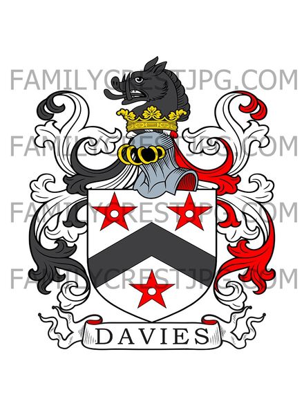 Davies Family Crest - Vinehall, co. Sussex, England