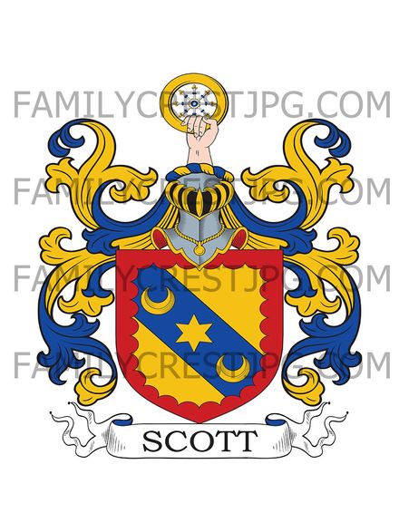 Scott Family Crest - Scotstarvit, co. Fife, Scotland