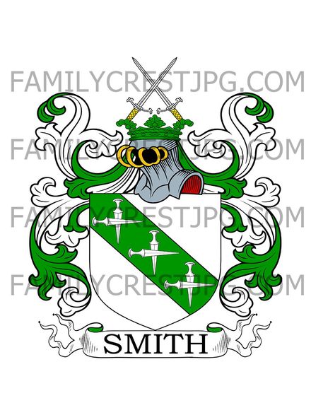 Smith Family Crest - Cheltenham, co. Gloucester, England